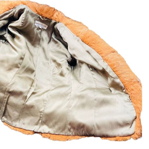 FUR COAT Y2K Vintage SPLIT END LTD. British Tan Genuine Rabbit Fur Winter Coat J - Picture 10 of 12